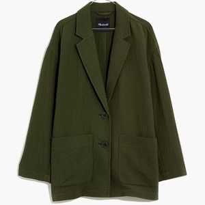 NWT Madewell Diamond Shaw Blazer small Jacket S green Vtg cotton j crew